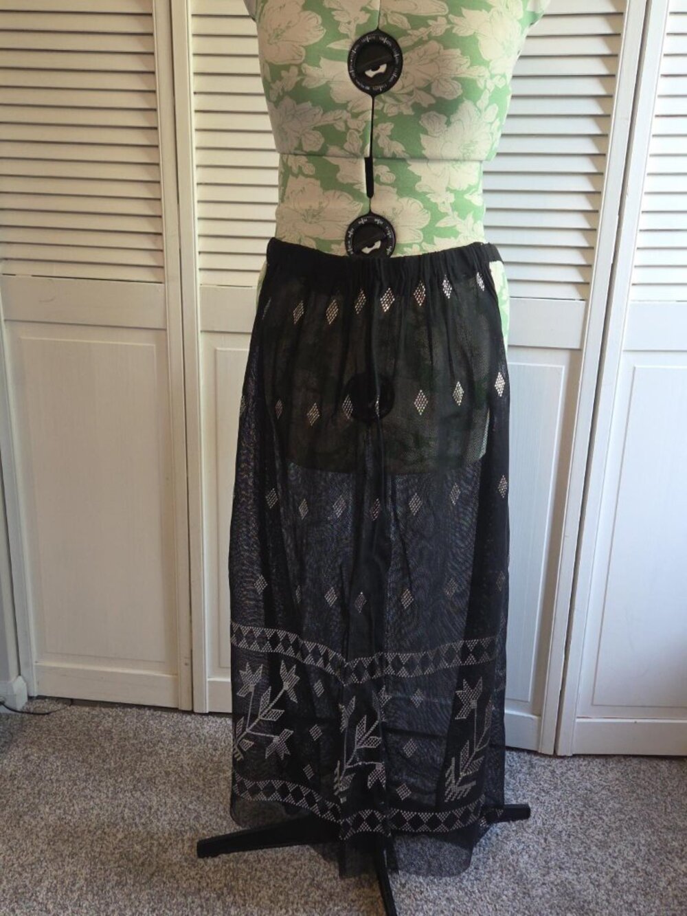 Black Assuit Panel Skirt